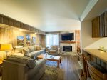 Mammoth Lakes Rental Sunshine Village 157 - Open Area Living Room Towards Kitchen